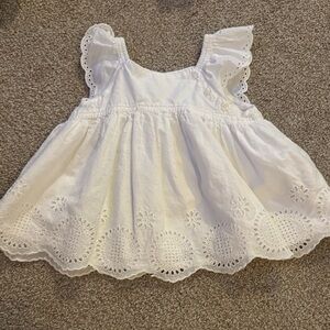 GAP White Baby top with Eyelet Details
